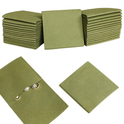 HOT40pcs Black Microfiber Jewelry Pouch 8 x 8cm Jewelry Packaging Bag Envelope Style Luxury Small Favor Bags Jewelry Gift Bags for Earrings Necklaces Bracelet Ring
