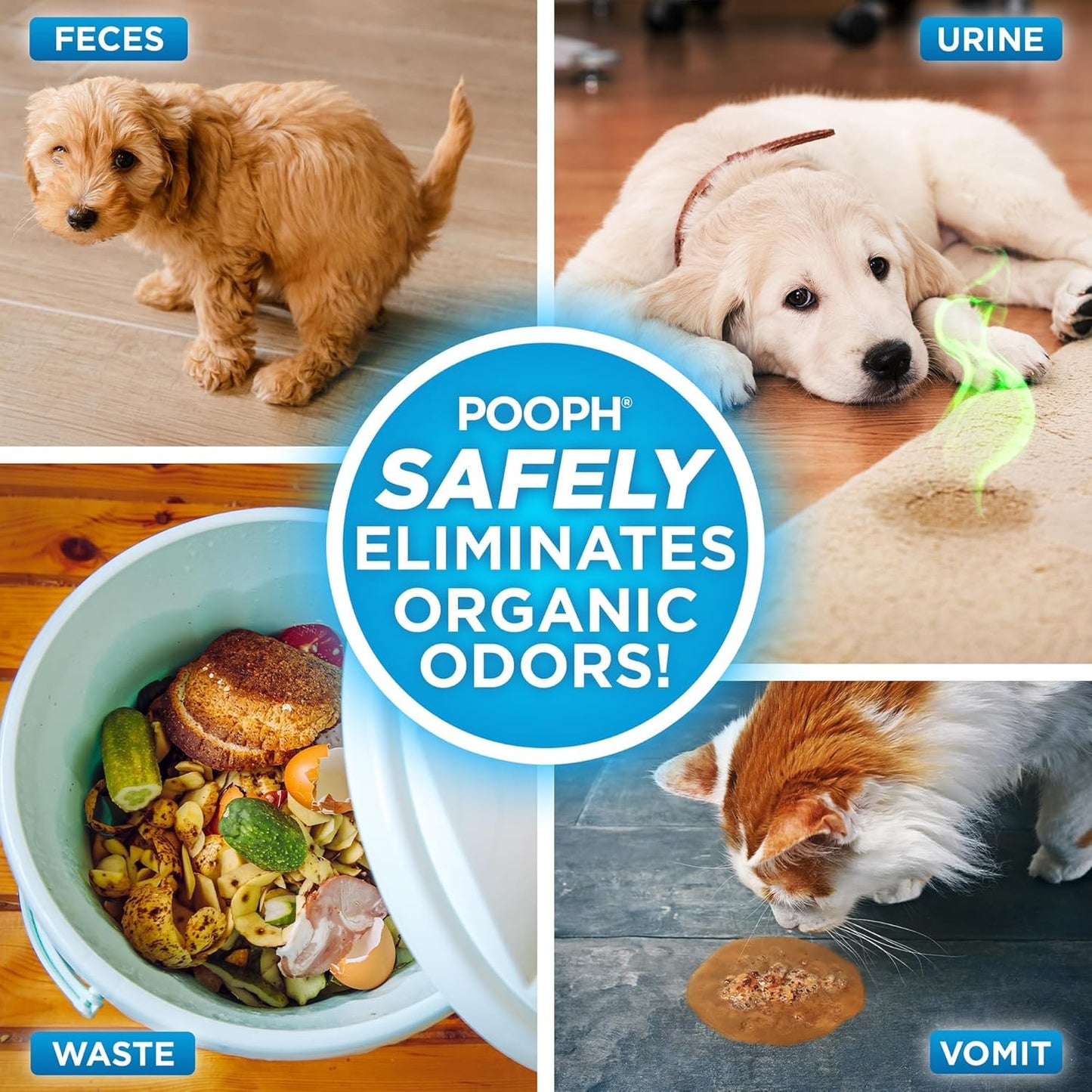 HOTPooph Pet Odor Eliminator, 32oz - Eliminates Odors at the Molecular Level, Dogs, Cats, Freshener, Eliminator, Urine, Poop, Pee, Deodorizer, Nature’s, Puppy, Fresh, Clean, Furniture, Potty