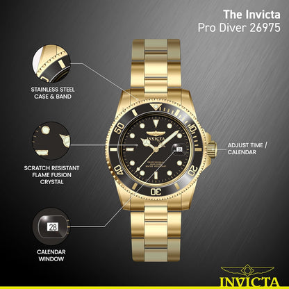 HOTInvicta Men's Pro Diver Quartz Watch with Stainless Steel Strap