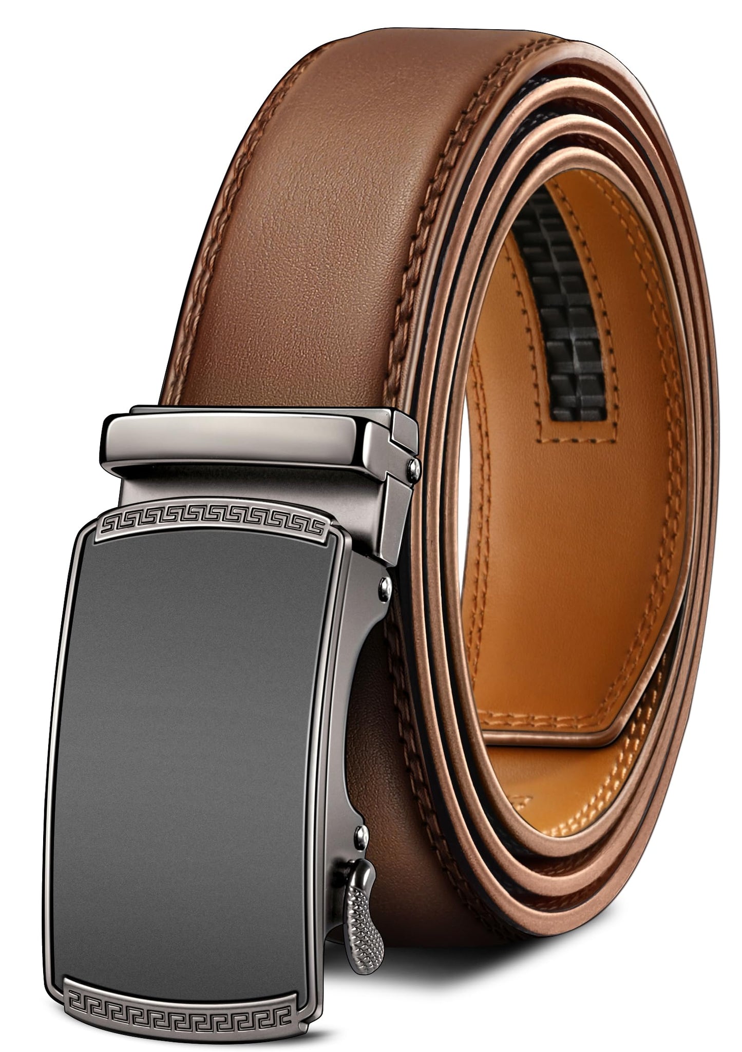 HOTBULLIANT Men's Belt,Slide Ratchet Belt Adjsutable For Men Suit Casual Jeans Gift Boxed,Trim To Fit