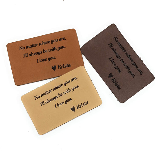HOTLeather Wallet Insert Card, Custom Wallet Insert Card, Personalized Wallet Card, 3rd Leather Anniversary Gift, Mens Gift
