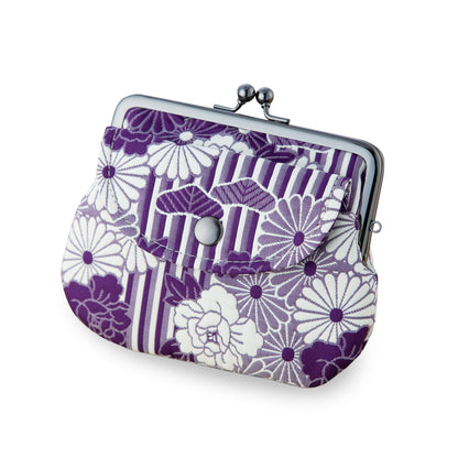 HOTVintage Floral Kiss Lock Coin Change Wallet Purses (Retro Flower - Pinkbeige) / Made in Japan Pouch for Women