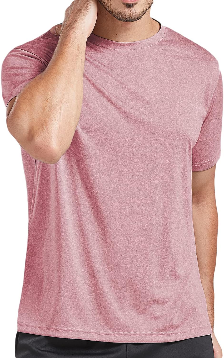 HOT5 Pack Men's Dry Fit T Shirts Athletic Running Gym Workout Short Sleeve Tee Shirts for Men