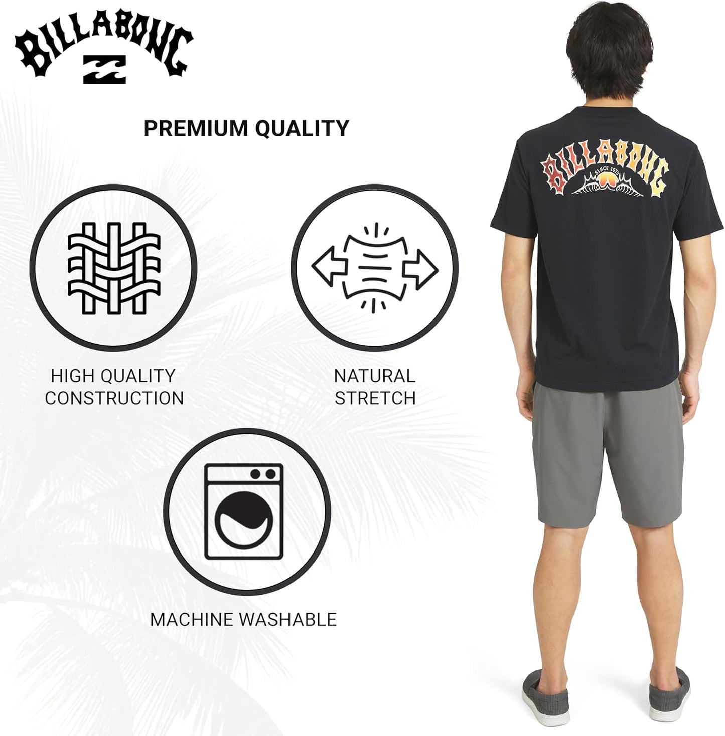 HOTBillabong Men's Regular Fit Premium Soft Cotton Tee Short Sleeve T-Shirt