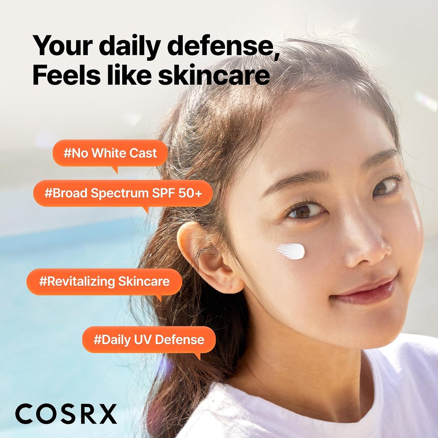 HOTCOSRX Vitamin E Sunscreen for Oily Skin SPF 50, Natural Glow Face Sunscreen, Lightweight, Non-Sticky, No White Cast, Hydrating, Beach Essentials, Summer Travel Essentials, Korean Skincare,1.69 fl oz