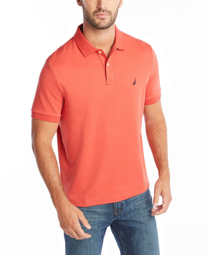 HOTNautica Men's Classic Fit Short Sleeve Dual Tipped Collar Polo Shirt