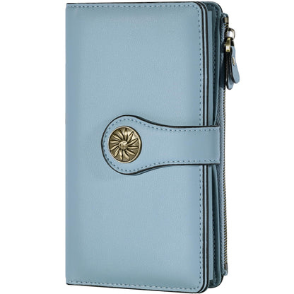 HOTTravelambo Women's Wallet RFID Blocking Trifold Clutch Large Capacity Credit Card Holder Travel Purse