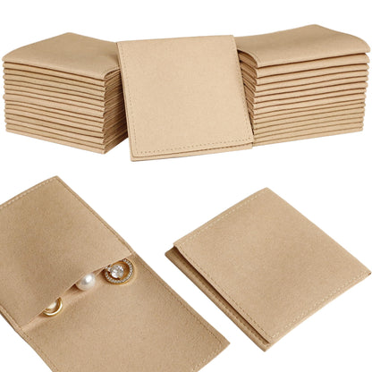 HOT40pcs Black Microfiber Jewelry Pouch 8 x 8cm Jewelry Packaging Bag Envelope Style Luxury Small Favor Bags Jewelry Gift Bags for Earrings Necklaces Bracelet Ring