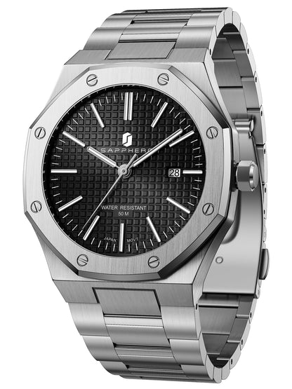HOTSAPPHERO Mens Watches Stainless Steel Quartz Watch for Men Waterproof Date Clock Fashion Business Wristwatch Gift for Men