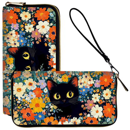 HOTLadies Wallet,Clutch Purses for Women Wallets Leather Credit Card Holder for Women Wristlet Slim Small Cute with Zipper,Thin RFID Blocking with Wrist Strap,Glitter Dragonfly Moon