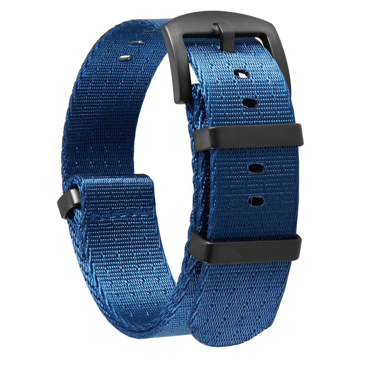 HOTBINLUN Nylon Watch Band 18mm,20mm,22mm,24mm Rugged Military Replacement Watch Straps Silver&Black Stainless Buckle Heavy-Duty Wristband For Traditional Men Women Watches