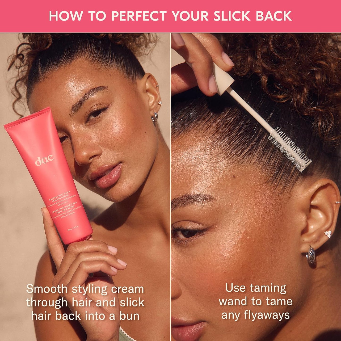 HOTDAE Cactus Fruit 3-In-1 Styling Cream & Taming Wand - Tame Flyaways, Smooth Frizz, Style Edges (0.6 oz.)