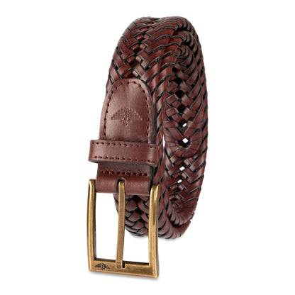 HOTDOCKERS Men's Braided Leather Belt, Fully Adjustable Casual Strap for Everyday Wear