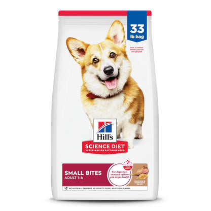 HOTHill's Science Diet Adult 1-6 Small Bites Dry Dog Food | #1 Veterinarian Recommended, Chicken & Barley, 5 lb. Bag