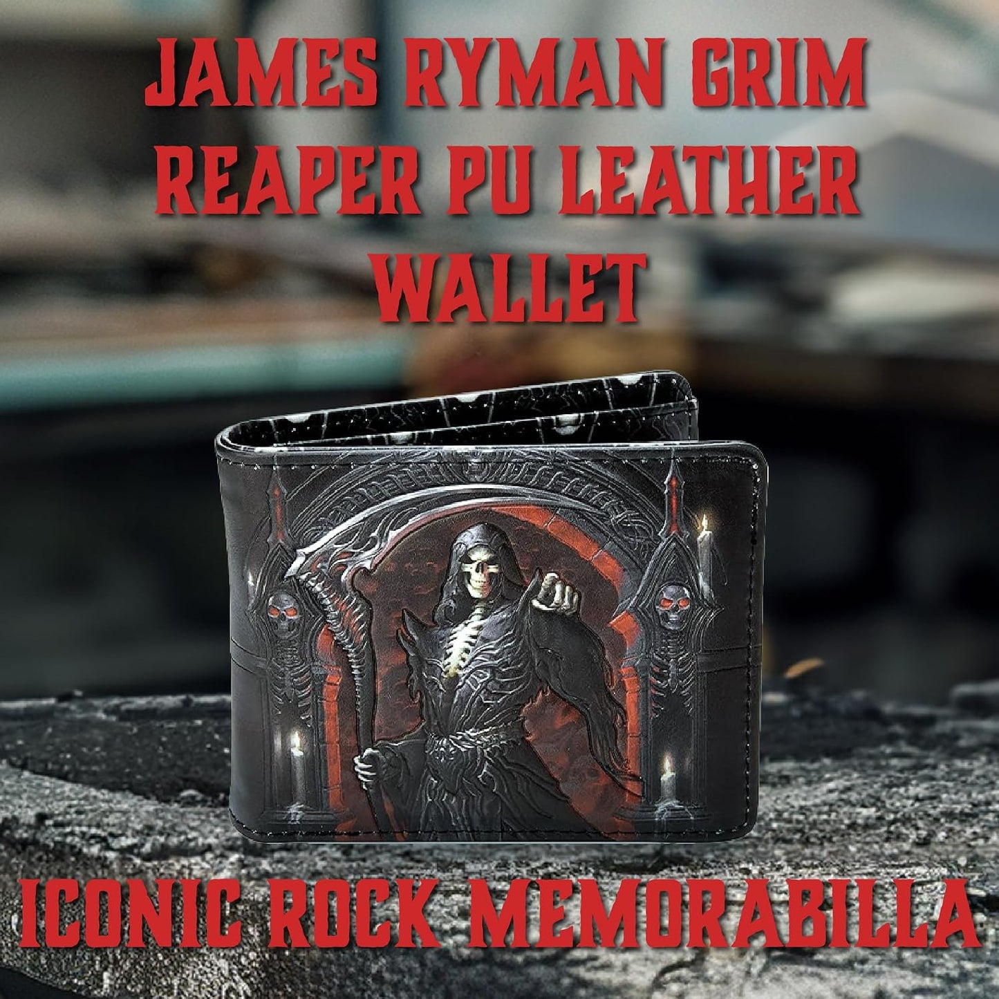HOTNemesis Now James Ryman You're Next Grim Reaper Wallet, Gothic Skeleton Design, Hand-Painted Alternative Wallet for Gothic Fantasy Fans