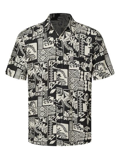 HOTHardaddy Men's Hawaiian Shirt Short Sleeves Coconut Printed Button Down Summer Beach Casual Shirts