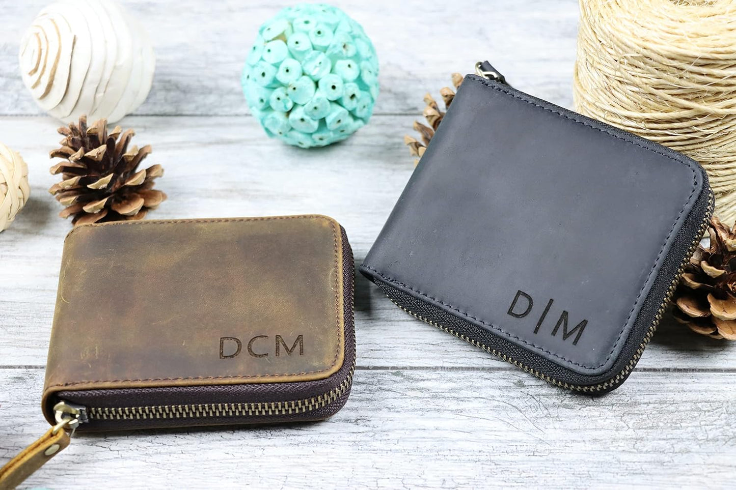 HOTLeather Zipper Wallet, Small Leather Wallet, Unisex Minimalist wallet, personalized Leather Wallet, Anniversary Gift, Credit Card Case, Coin Purse