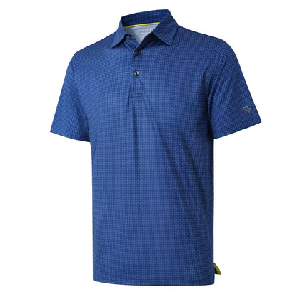 HOTGolf Shirts for Men Dry Fit Short Sleeve Print Performance Moisture Wicking Polo Shirt