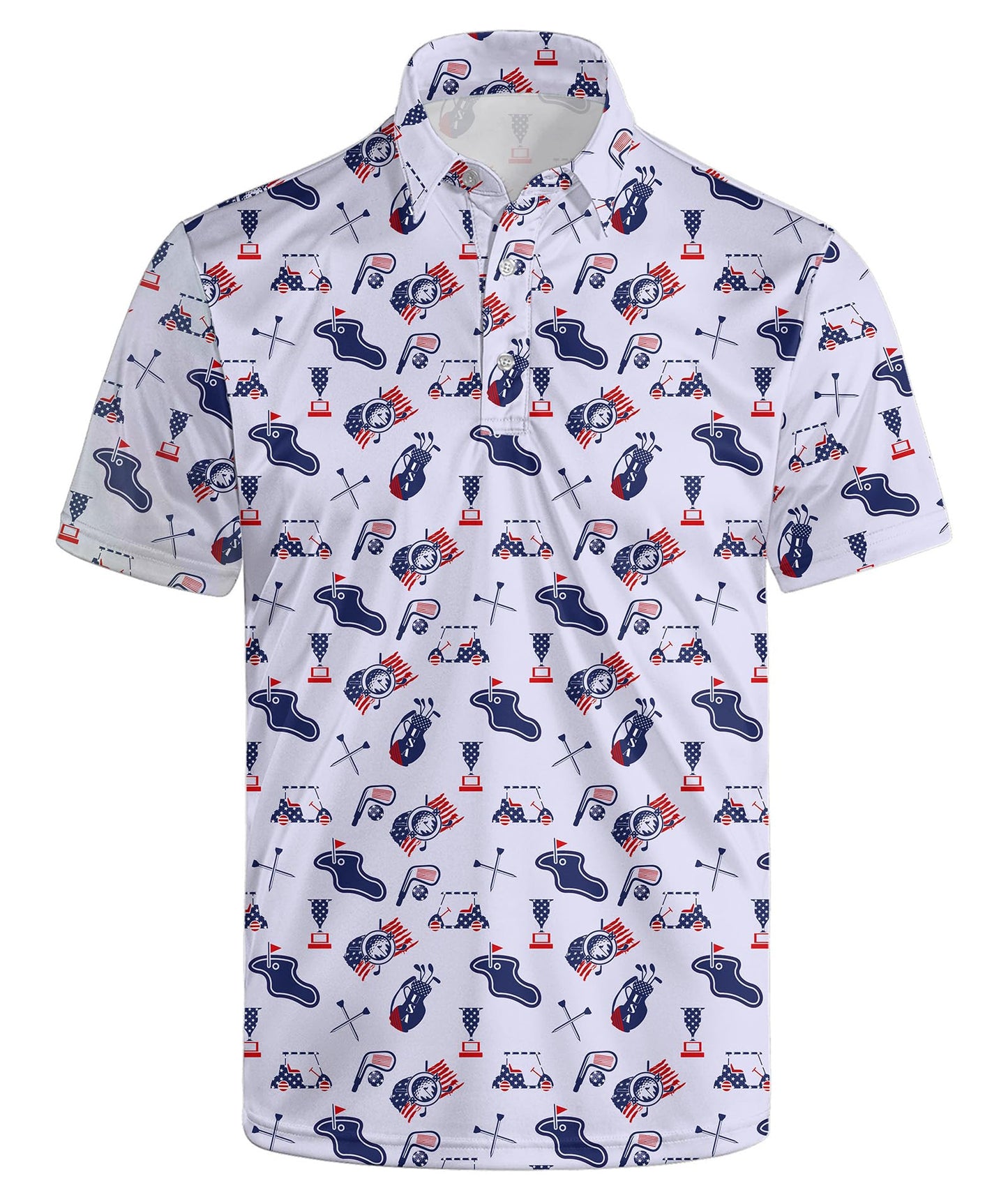 HOTGolf Polos for Men Funny Moisture Wicking Golf Shirts Performance Quick-Dry Polo Shirts Short Sleeve