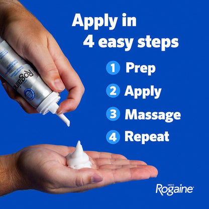 HOTMen's Rogaine 5% Minoxidil Topical Foam, Unscented, 3 Mo Supply, 3x 2.11 Oz