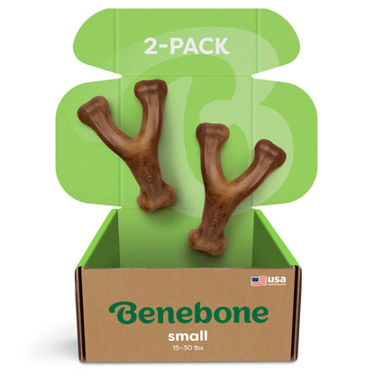 HOTBenebone Wishbone Durable Dog Chew Toy for Aggressive Chewers, Real Bacon, Made in USA, Medium