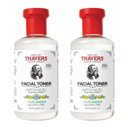 HOTTHAYERS Alcohol-Free, Hydrating, Unscented Witch Hazel Facial Toner with Aloe Vera Formula, Vegan, Dermatologist Tested and Recommended, 12 Oz (Packaging May Vary)
