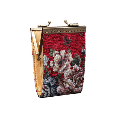 HOTAngelina's Palace Carpet Wallet Vintage Kiss Lock ID Pouch,Clasp Card Holder