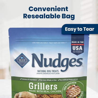HOTBlue Buffalo Nudges Chicken Grillers Natural Dog Treats, Tender & Meaty Dog Snacks, Easy-To-Tear for Training, Made in the USA with Real Chicken, No Artificial Preservatives, 16 oz.