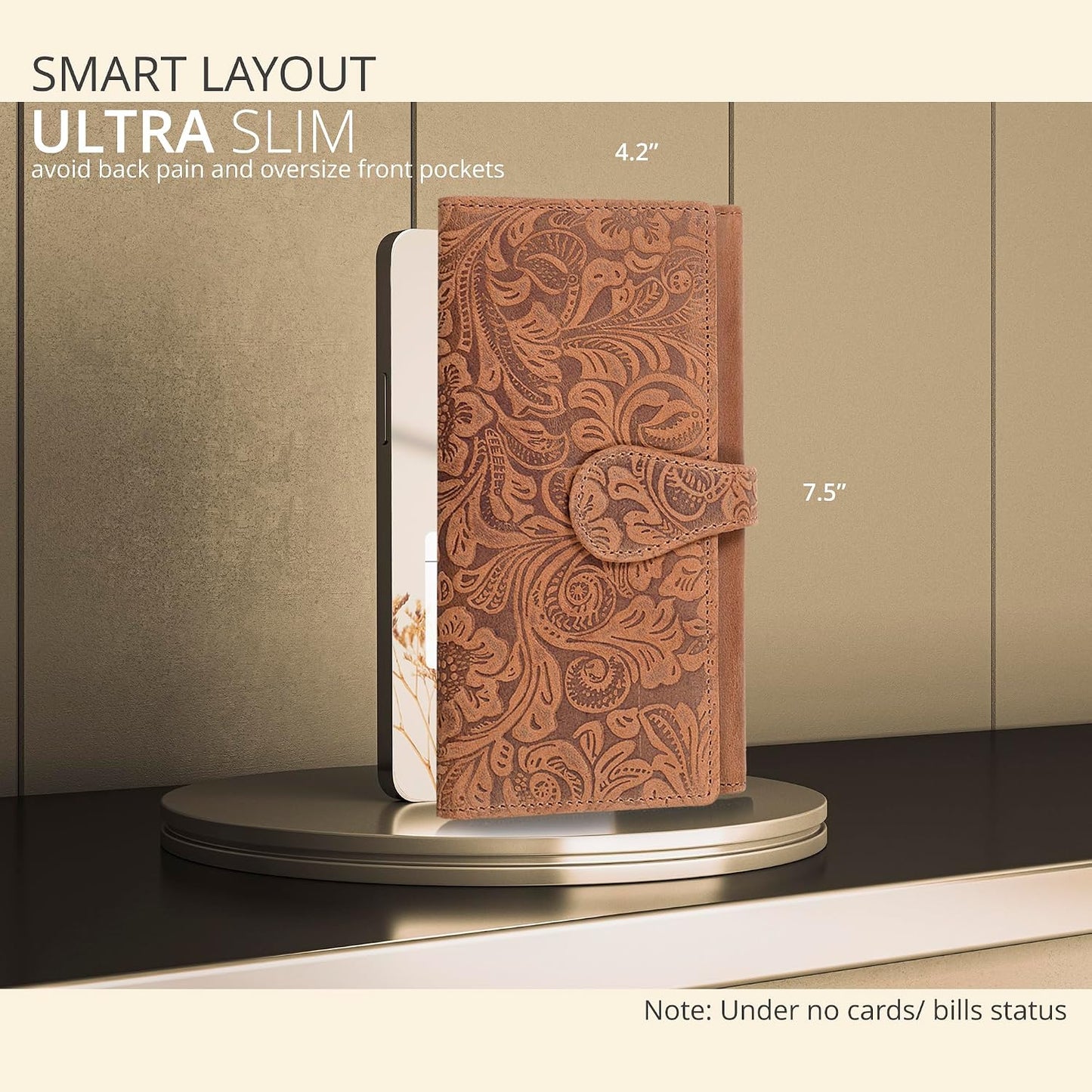 HOTReal Leather Women Wallet Leather with RFID Blocking -Trifold Card Holder Designer Ladies Clutch with ID Window Wallets