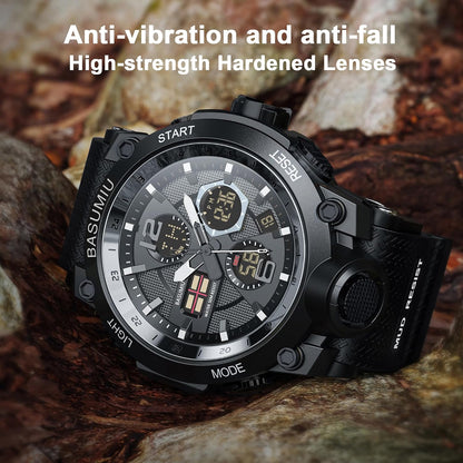 HOTGold Military Dive Tactical Digital Man Watches for Men Nice Luxury Waterproof Diver Mens Watches Work Black Sports