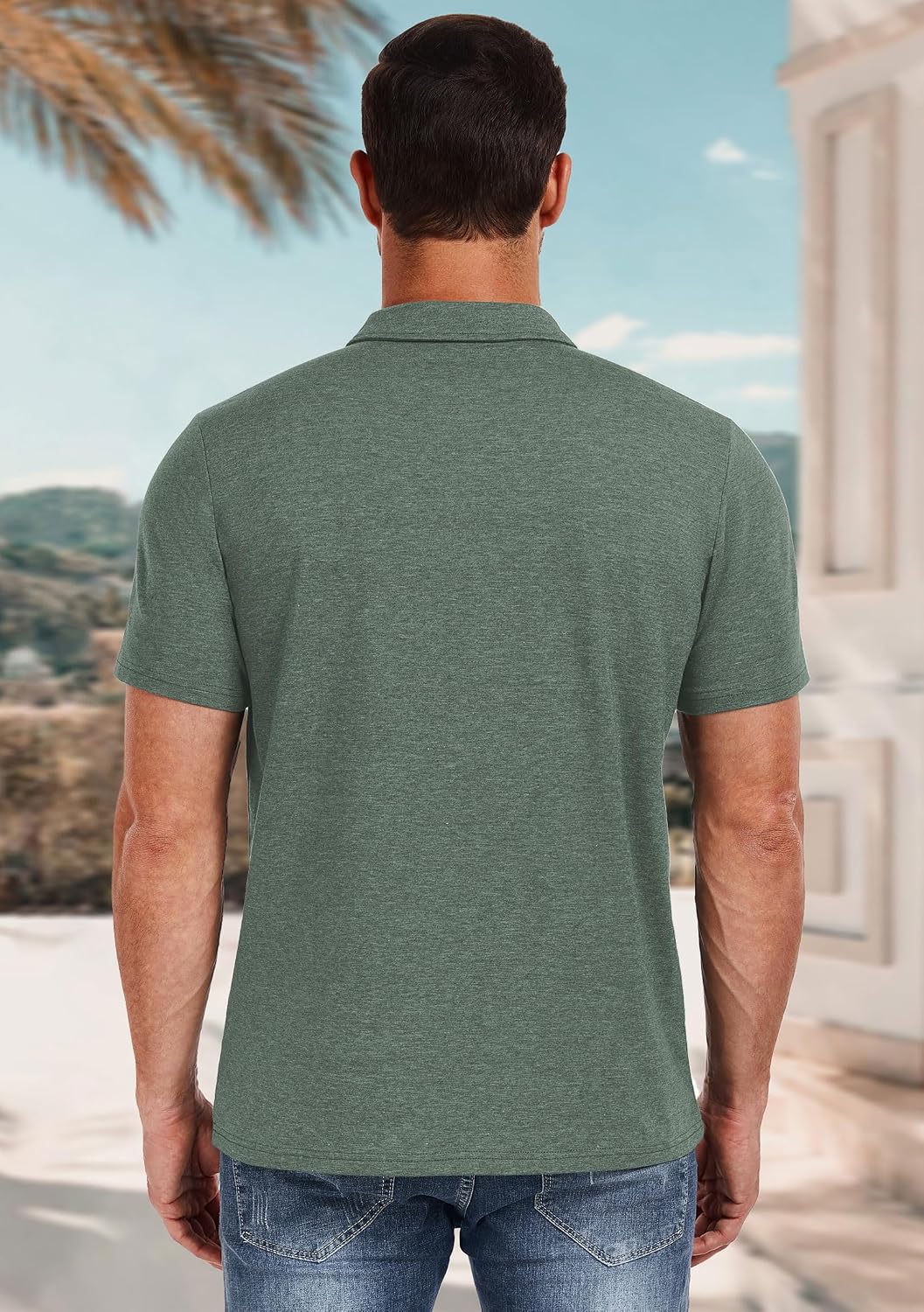 HOTPEGENO Mens Polo Shirts Short Sleeve Casual Cotton Golf Shirts Performance Polo Shirts for Men