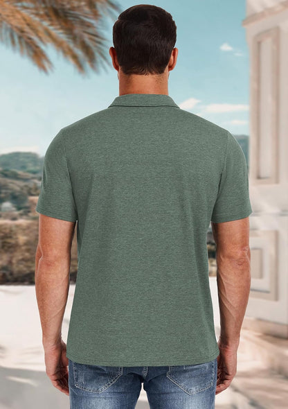 HOTPEGENO Mens Polo Shirts Short Sleeve Casual Cotton Golf Shirts Performance Polo Shirts for Men