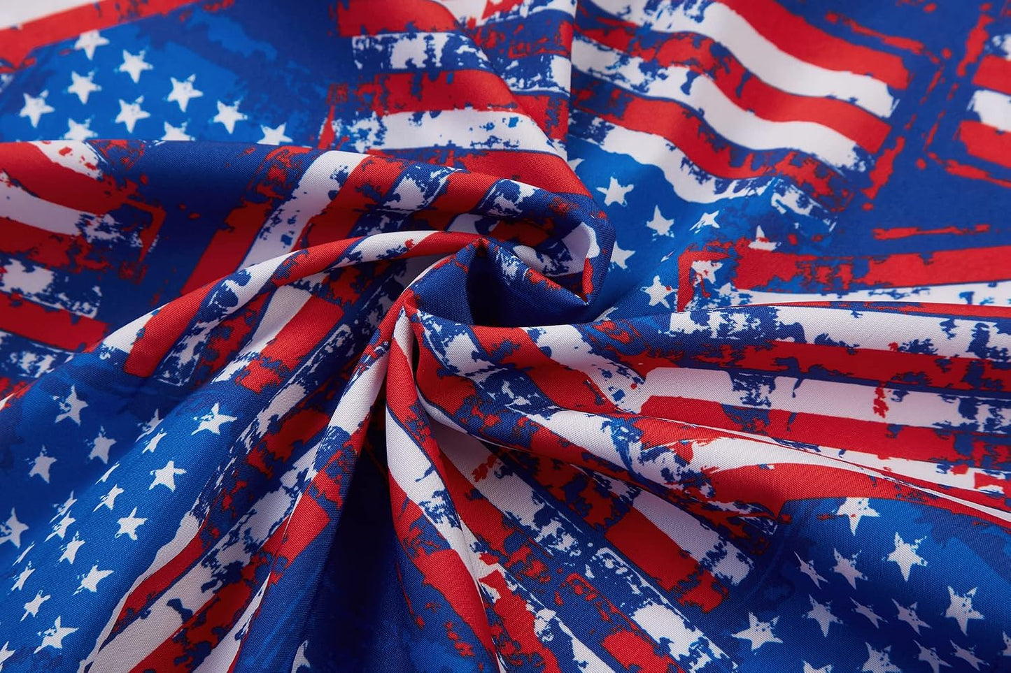 HOTENVMENST Men's American Flag Button Down Shirts Casual Short Sleeve Patriotic Hawaiian Shirt