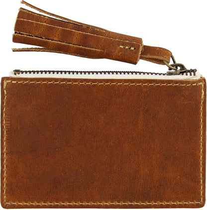 HOTFielders Choice Goods Zip Tassel Wallet - Coin Purse Card Holder, Made with Vintage Baseball Glove Leather - FC Goods
