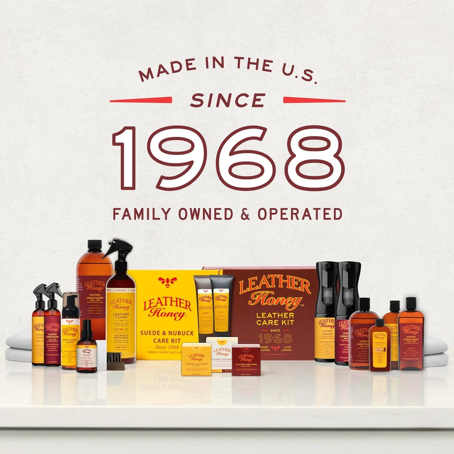HOTLeather Honey Leather Cleaner: Non-Toxic Leather Care Made in the USA Since 1968. Deep Cleans Leather, Faux & Vinyl - Couches, Car Seats, Purses, Tack, Shoes & Bags. Safe Any Colors & White Leather