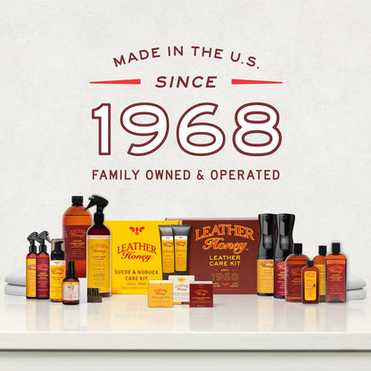 HOTLeather Honey Leather Cleaner: Non-Toxic Leather Care Made in the USA Since 1968. Deep Cleans Leather, Faux & Vinyl - Couches, Car Seats, Purses, Tack, Shoes & Bags. Safe Any Colors & White Leather