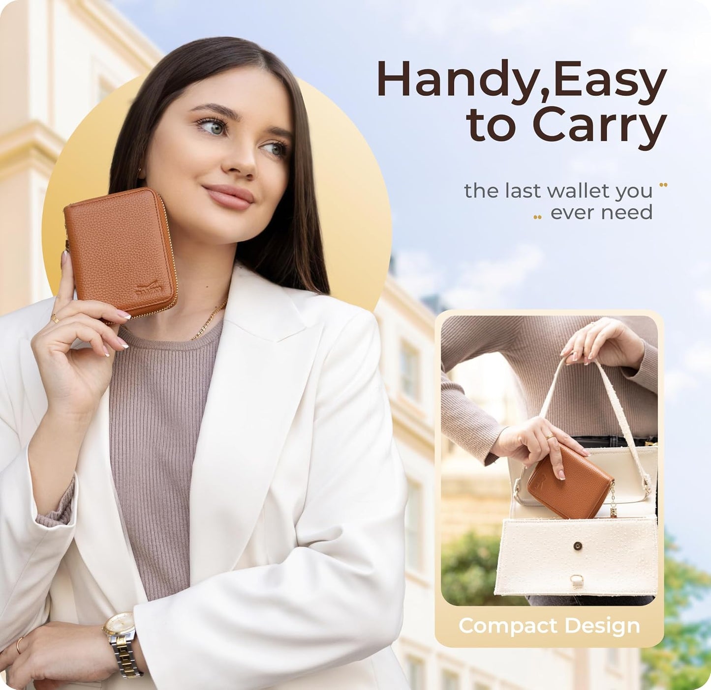 HOTClaasico Bifold Wallet for Women RFID Blocking | Genuine Leather Zip Wallet & Ladies Coin Pocket | Stylish Credit Card Holder | Travel Wallet with Anti-Theft Protection