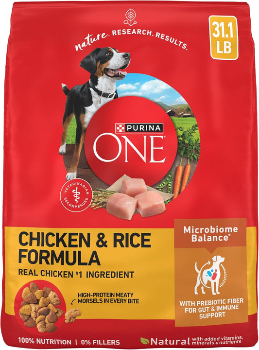 HOTPurina ONE Chicken and Rice Formula Dry Dog Food - 31.1 lb. Bag