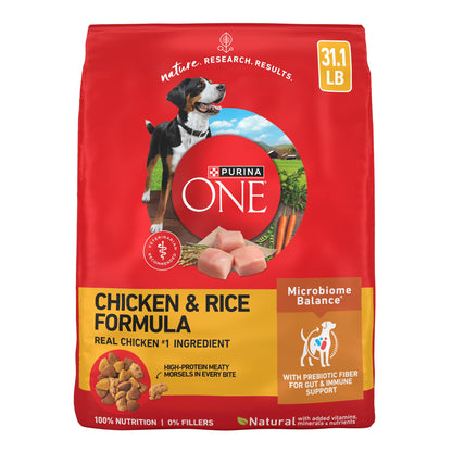 HOTPurina ONE Dry Dog Food Lamb and Rice Formula - 8 lb. Bag