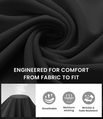 HOTV VALANCH Mens Polo Shirts Short Sleeve Moisture Wicking Golf Polo Athletic Collared Shirt Tennis T-Shirt Tops