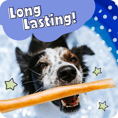 HOTPawstruck Natural Large 12" Beef Collagen Sticks for Dogs – Long-Lasting Rawhide Alternative, High Protein Treats with Chondroitin & Glucosamine – 5 Pack