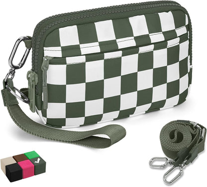 HOTWOOMADA Checkerboard Wristlet Wallets for Women