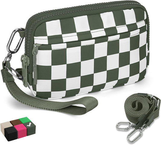 HOTWOOMADA Checkerboard Wristlet Wallets for Women