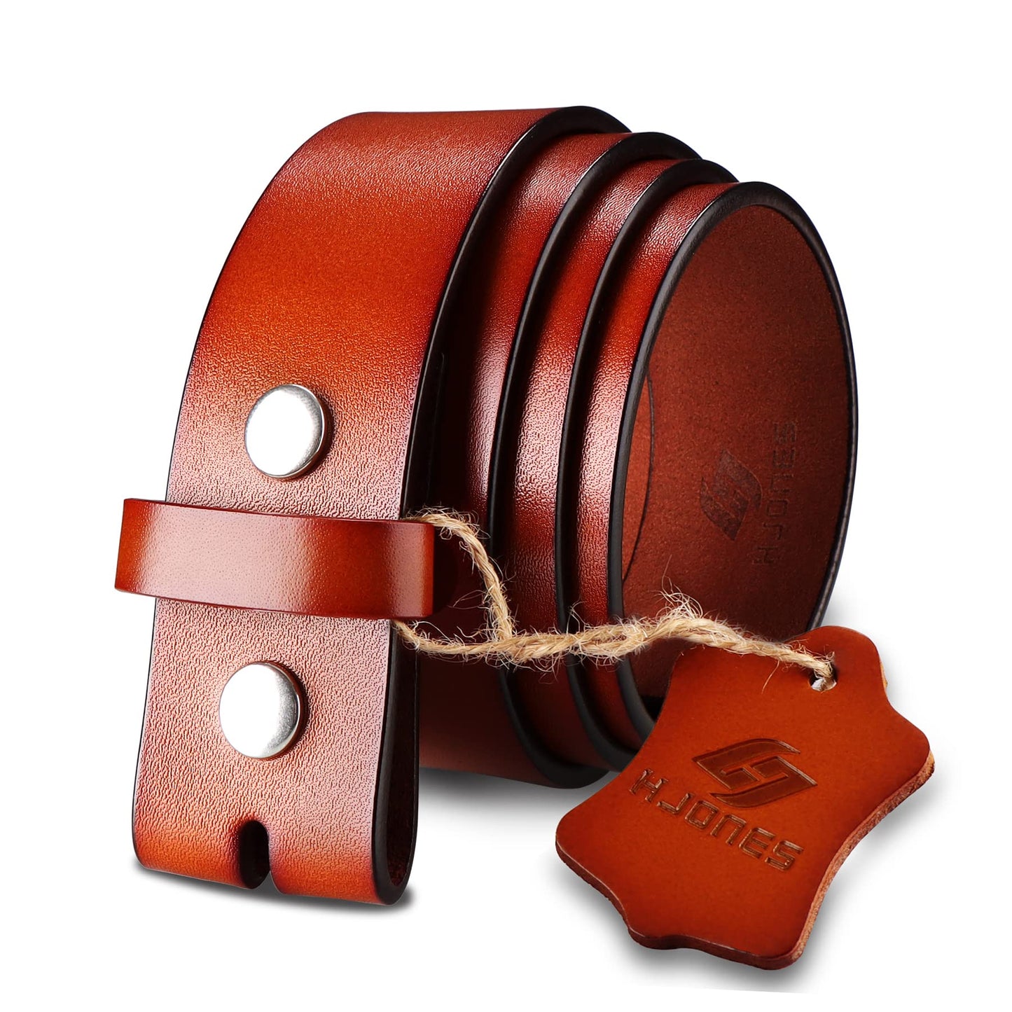 HOTHJones Western Belts for Men without Buckle,Cowboy Belt Buckles for Men,1.5" Wide Genuine Leather Belt No Buckle