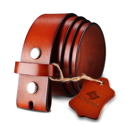 HOTHJones Western Belts for Men without Buckle,Cowboy Belt Buckles for Men,1.5" Wide Genuine Leather Belt No Buckle