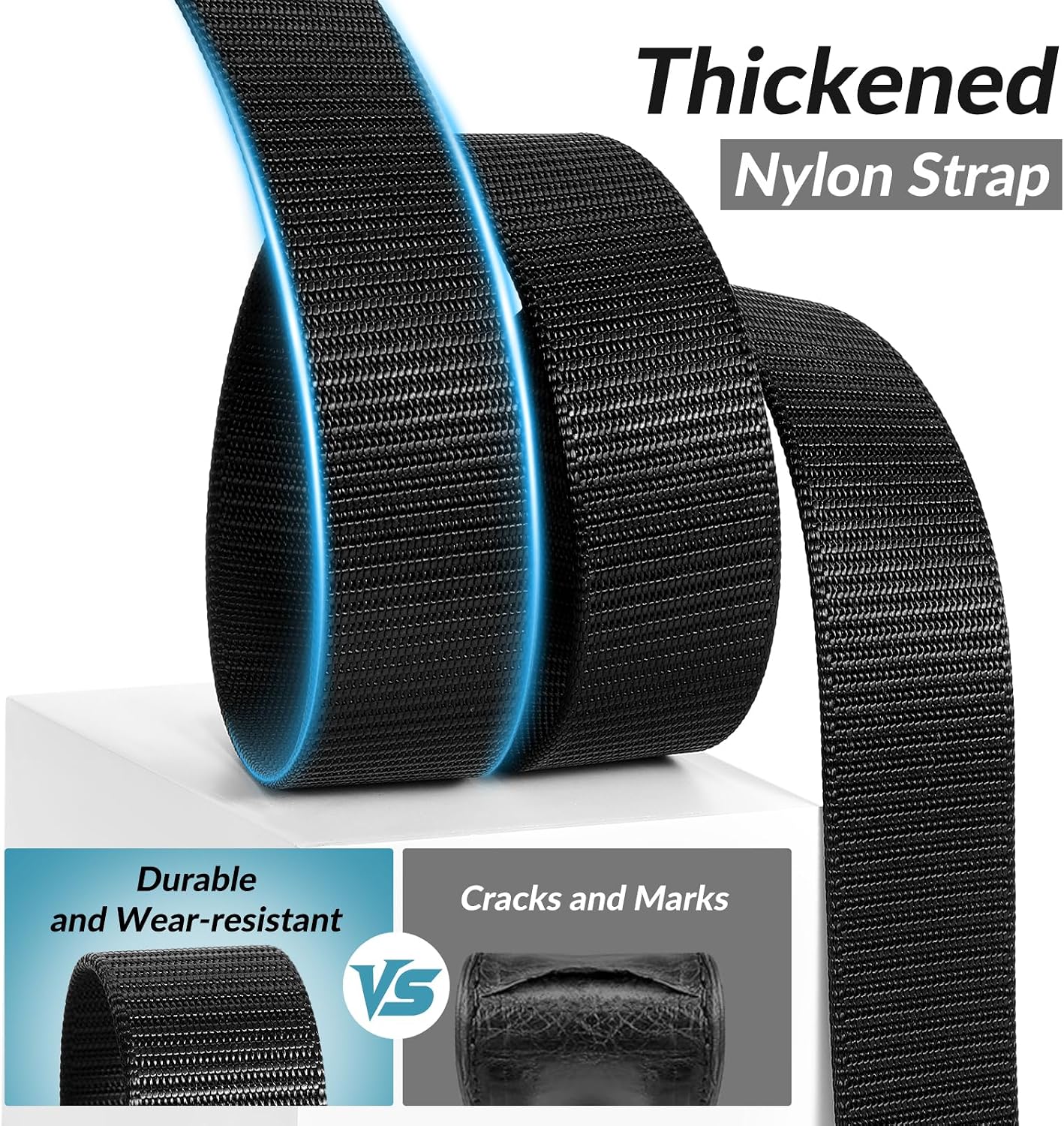 HOTJASGOOD 2 Pack Nylon Web Belt Outdoor Military Men’s Metal Free Belt with TSA Plastic Buckle
