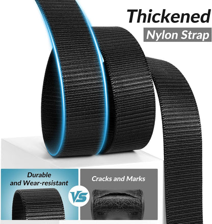 HOTJASGOOD 2 Pack Nylon Web Belt Outdoor Military Men’s Metal Free Belt with TSA Plastic Buckle