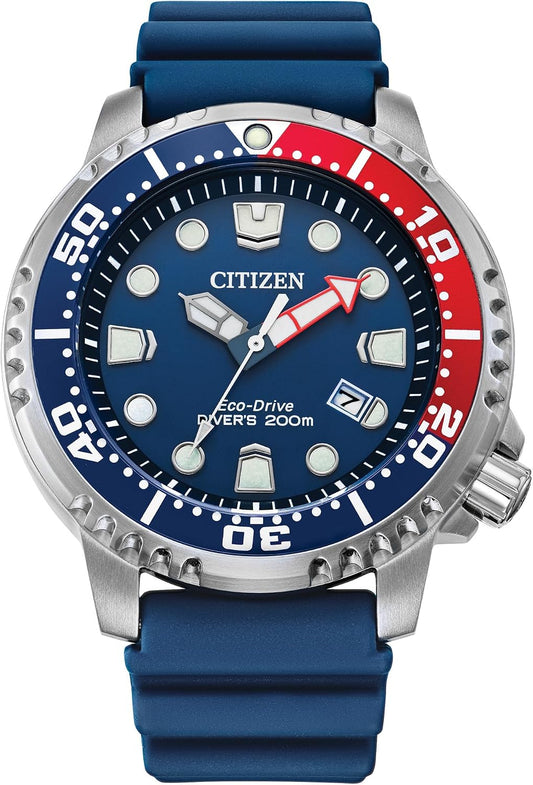 HOTCitizen Promaster Dive Eco-Drive Watch, 3-Hand Date, ISO Certified, Luminous Hands and Markers, Rotating Bezel