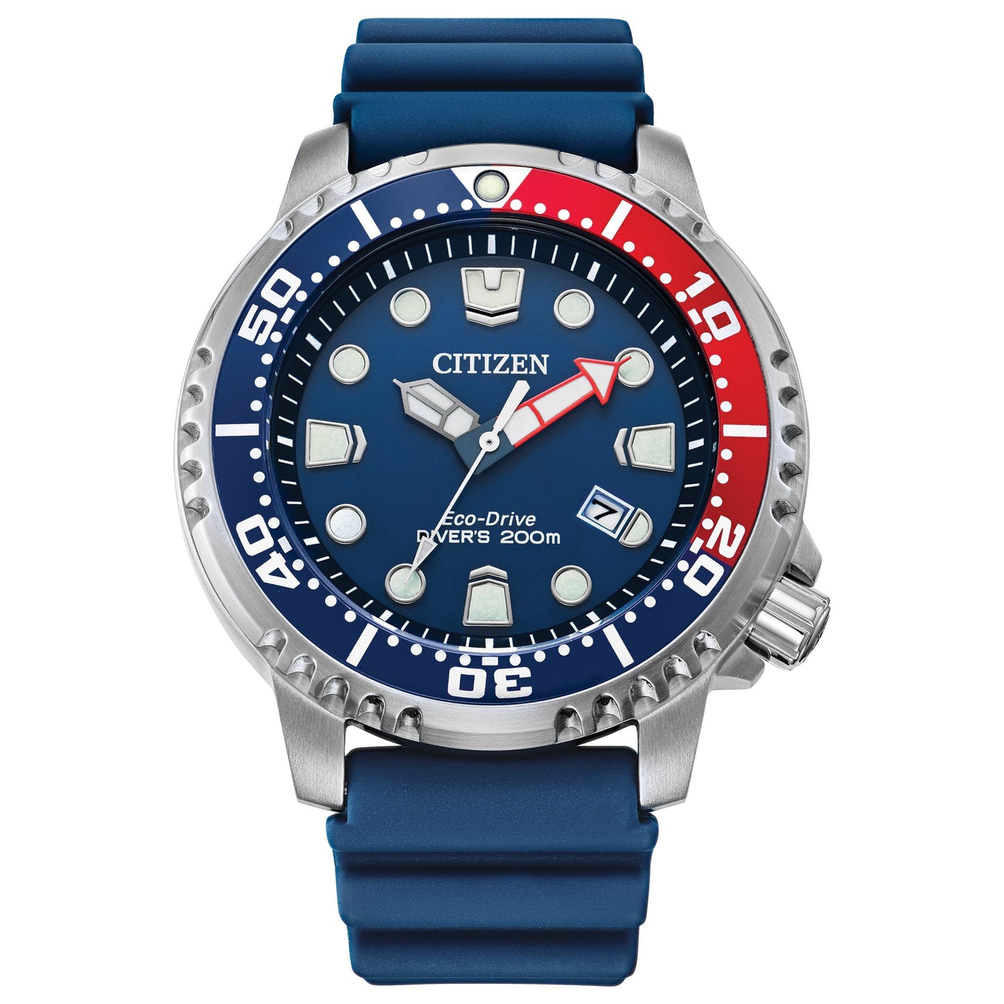 HOTCitizen Promaster Dive Eco-Drive Watch, 3-Hand Date, ISO Certified, Luminous Hands and Markers, Rotating Bezel