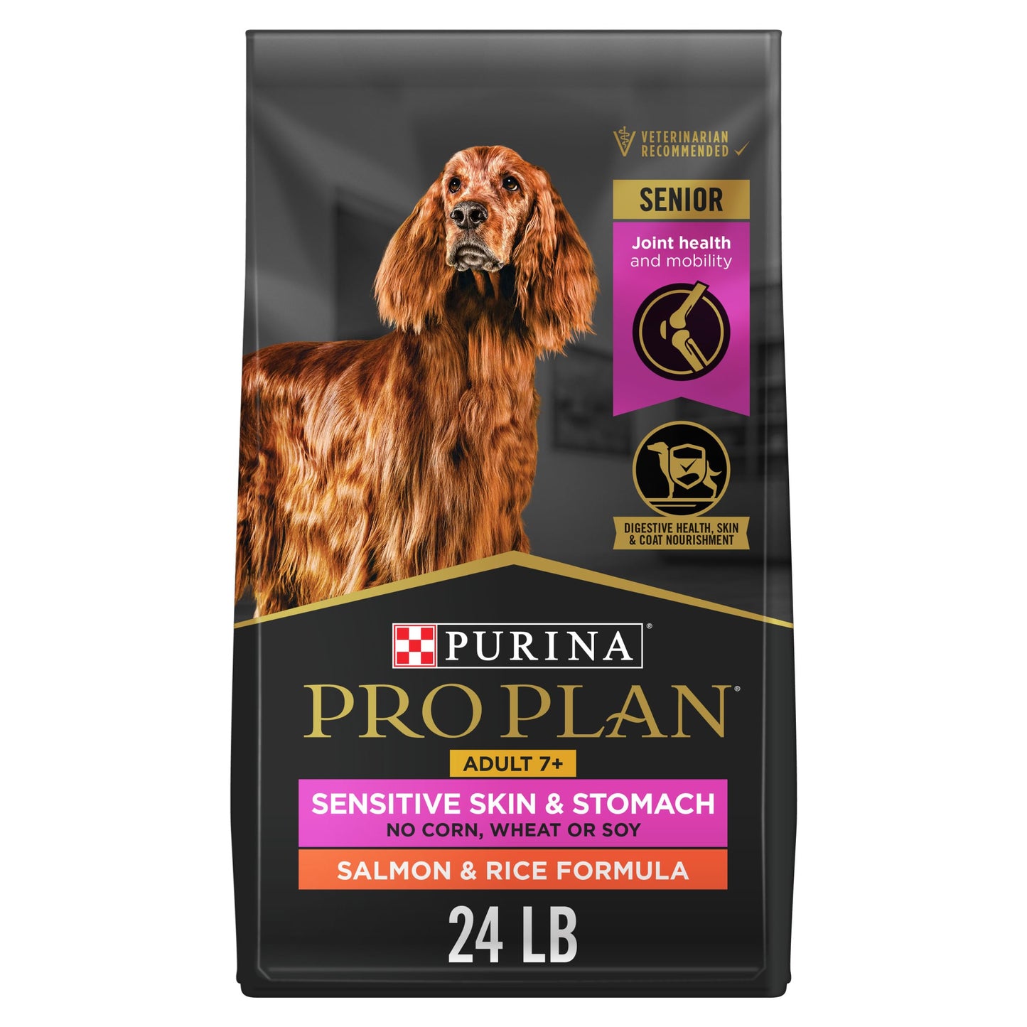 HOTPurina Pro Plan Sensitive Skin and Stomach Dog Food Dry, Adult Salmon & Rice Formula, Digestive Health - 30 lb. Bag